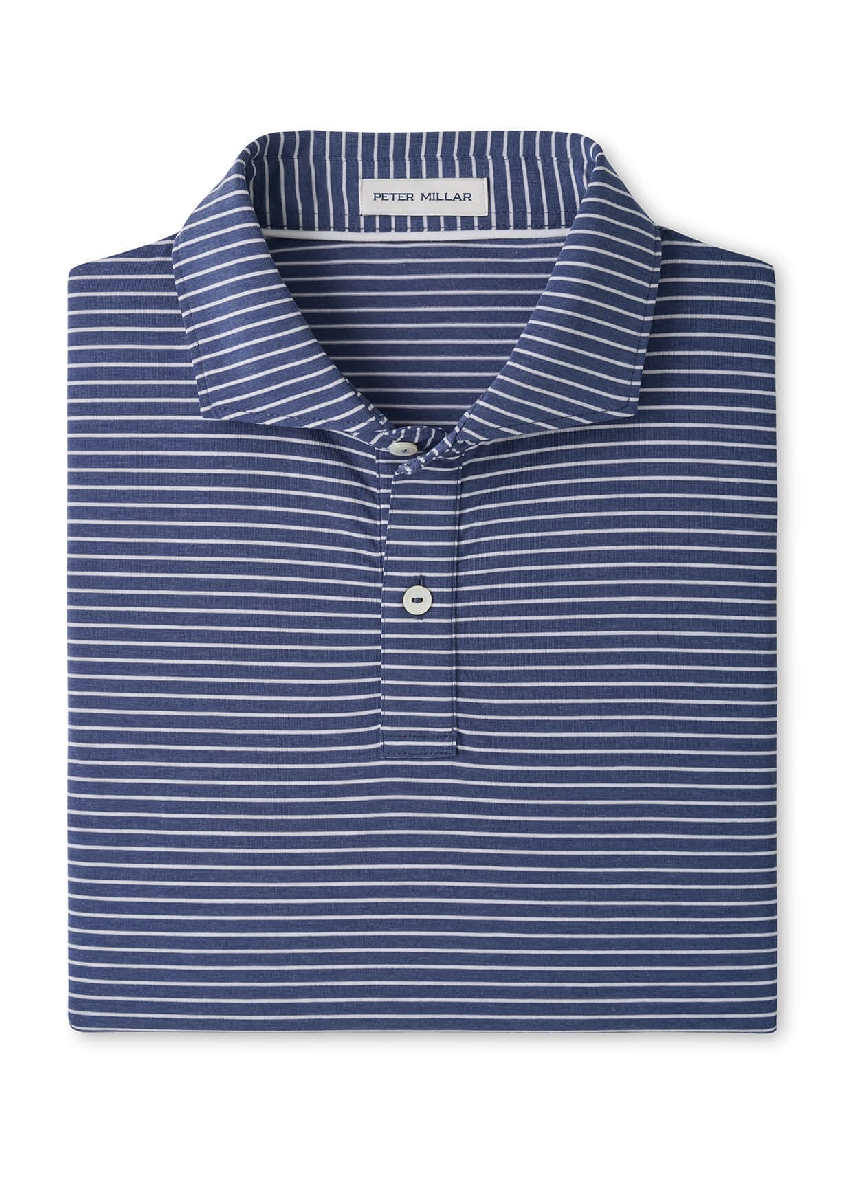 Peter Millar Men's Etc Stripe Performance Jersey Polo - Blue 3XL