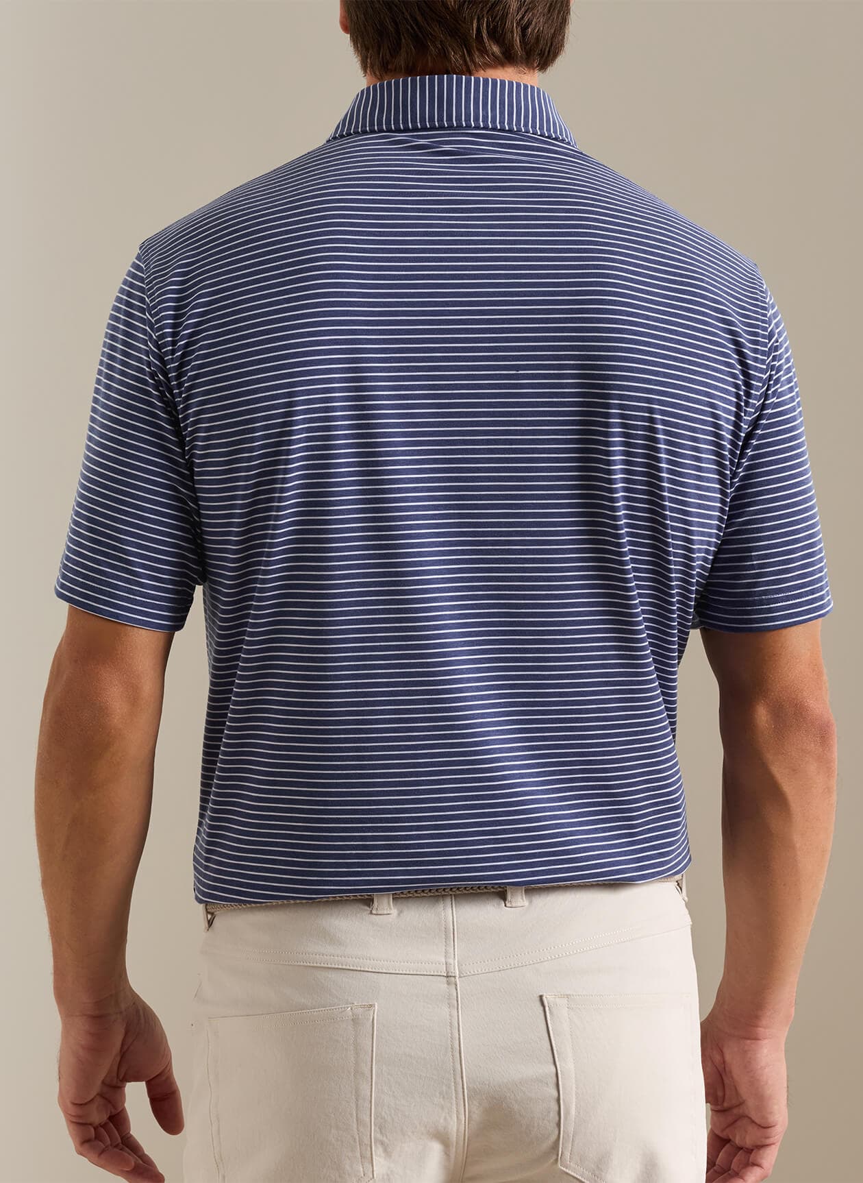 Peter Millar Men's Etc Stripe Performance Jersey Polo - Blue 3XL