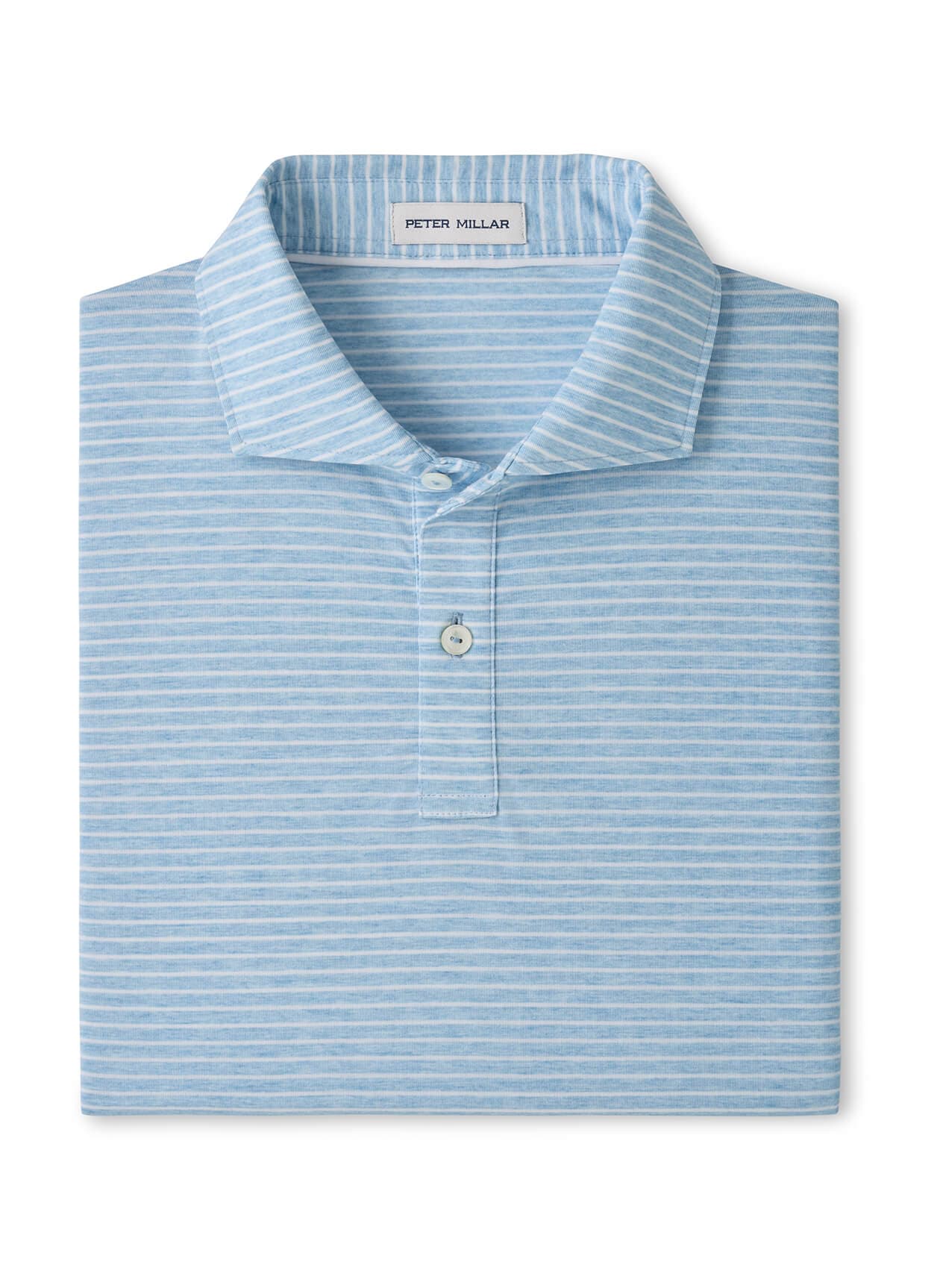 Peter Millar Men's Etc Stripe Performance Jersey Polo - Cyan 3XL