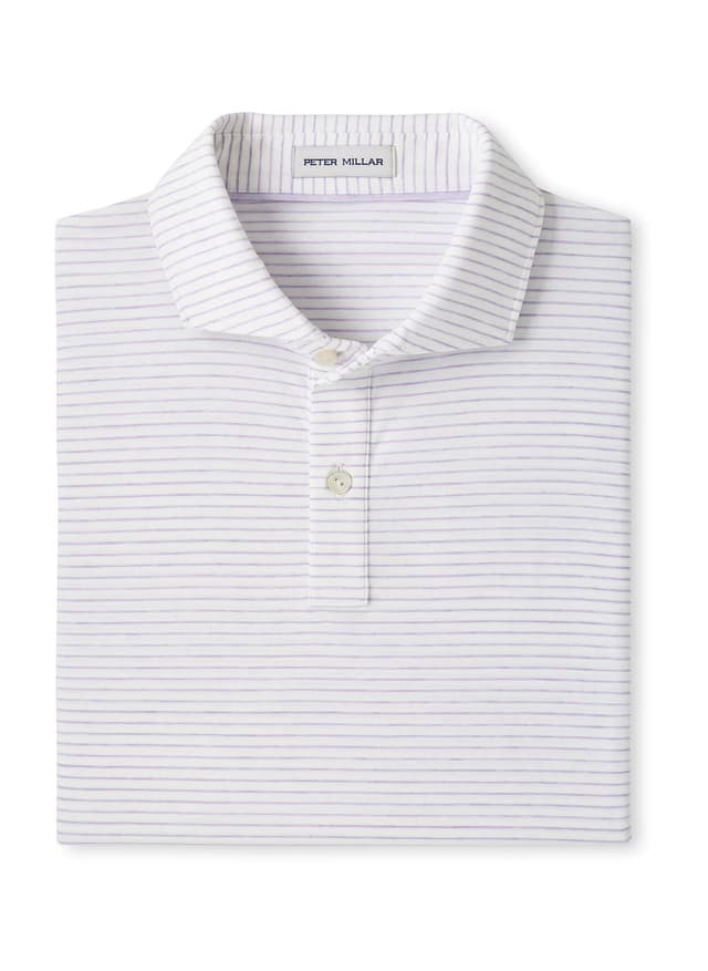 Peter Millar Men's Etc Stripe Performance Jersey Polo - White 3XL