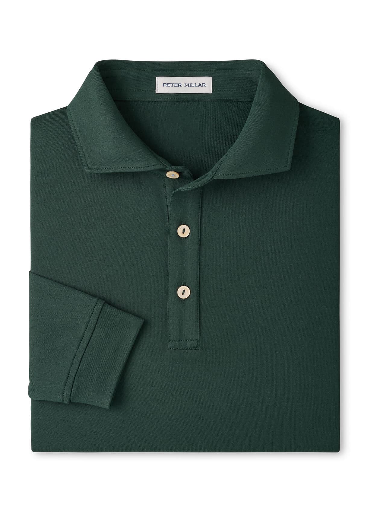 Peter Millar Men's Lyons Performance Jersey Long-Sleeve Polo - F26 - Green 3XL