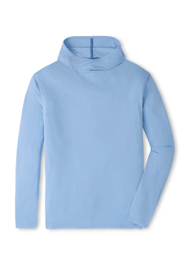 Peter Millar Men's Featherweight Performance Sun Shirt Hoodie - F26 - Cyan 3XL