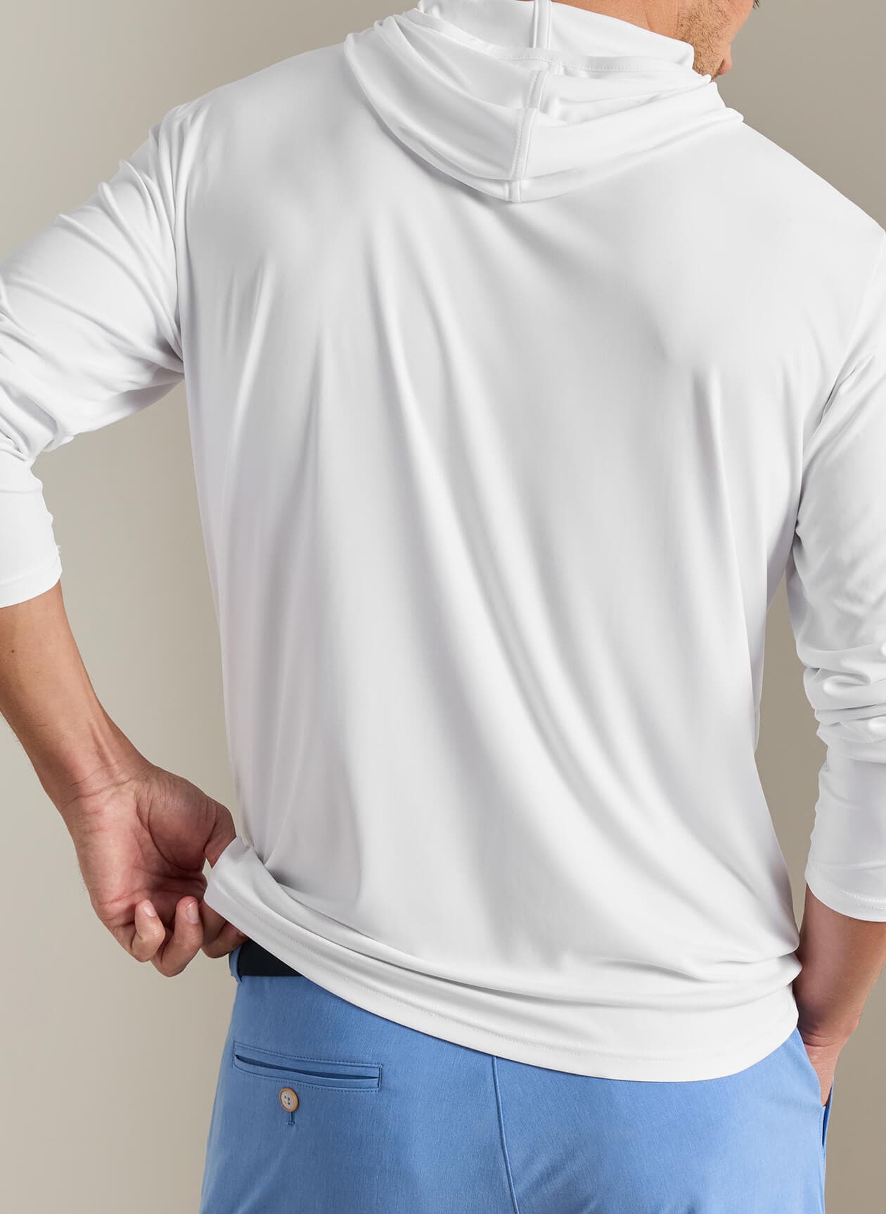 Peter Millar Men's Featherweight Performance Sun Shirt Hoodie - F26 - White 3XL