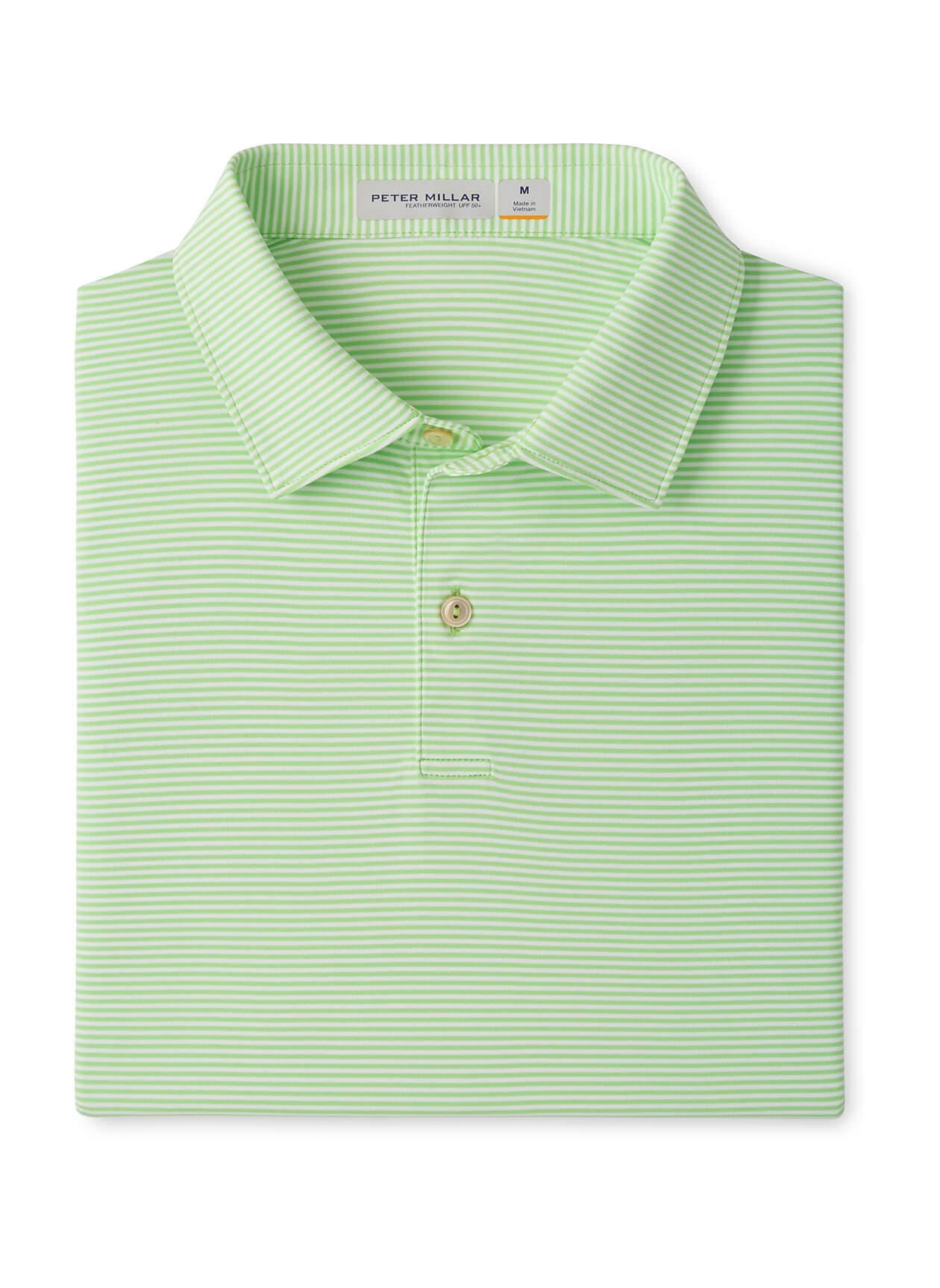 Peter Millar Men's Featherweight Market Stripe Performance Polo - F26 - Green 3XL