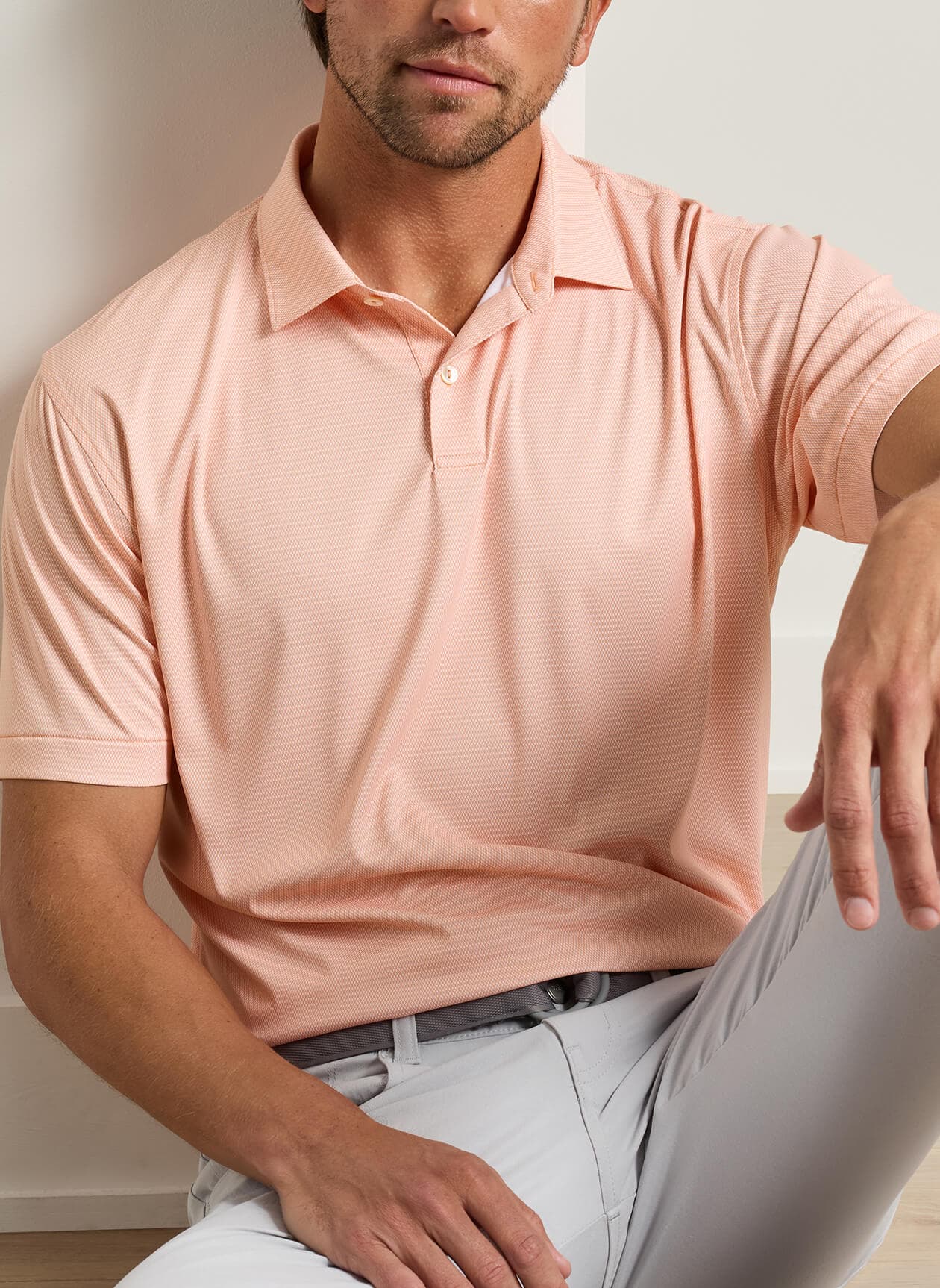 Peter Millar Men's Featherweight Monroe Performance Polo - Orange 3XL