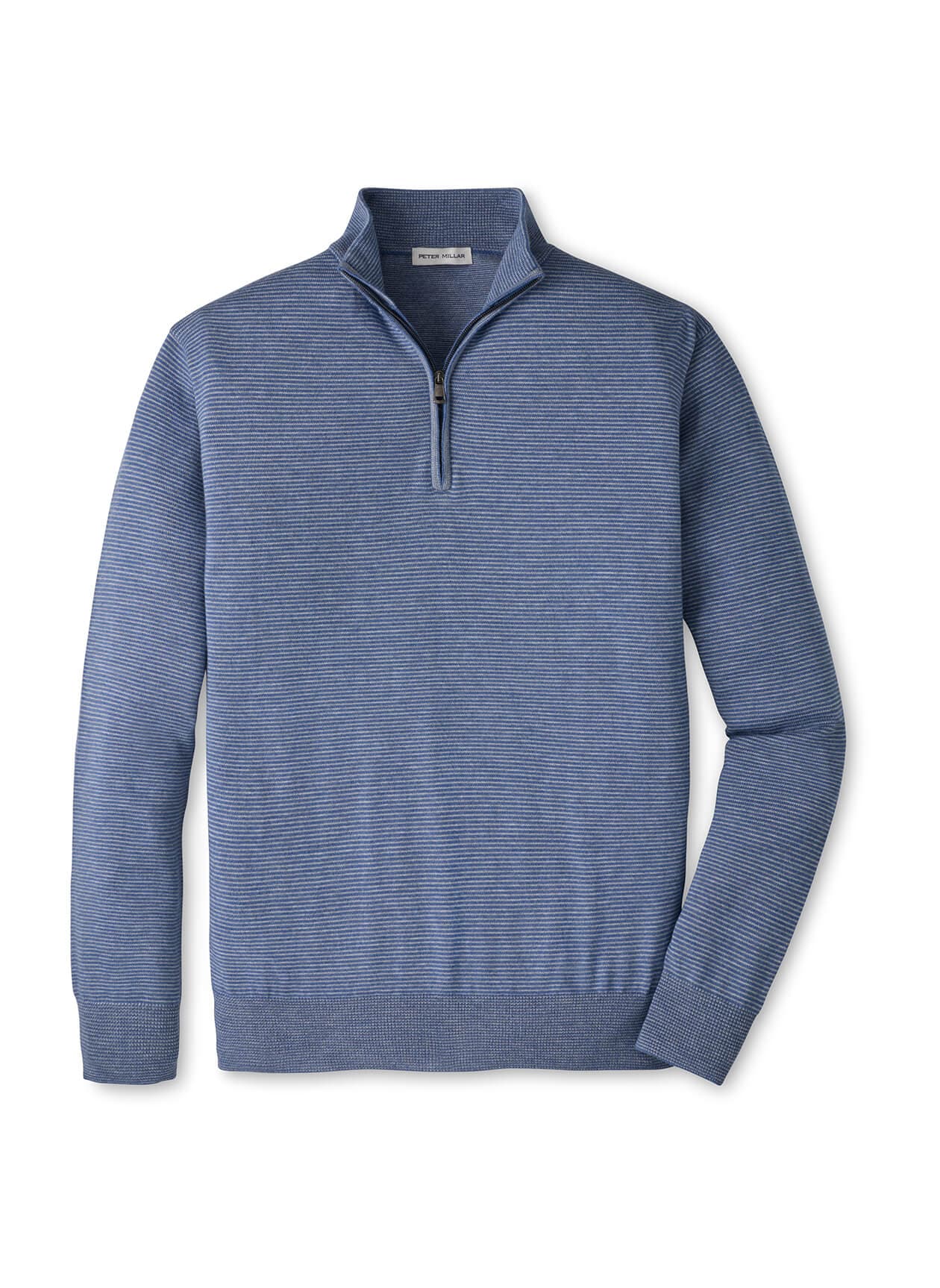 Peter Millar Men's Canton Stripe Quarter-Zip Sweater F26 - Blue 3XL