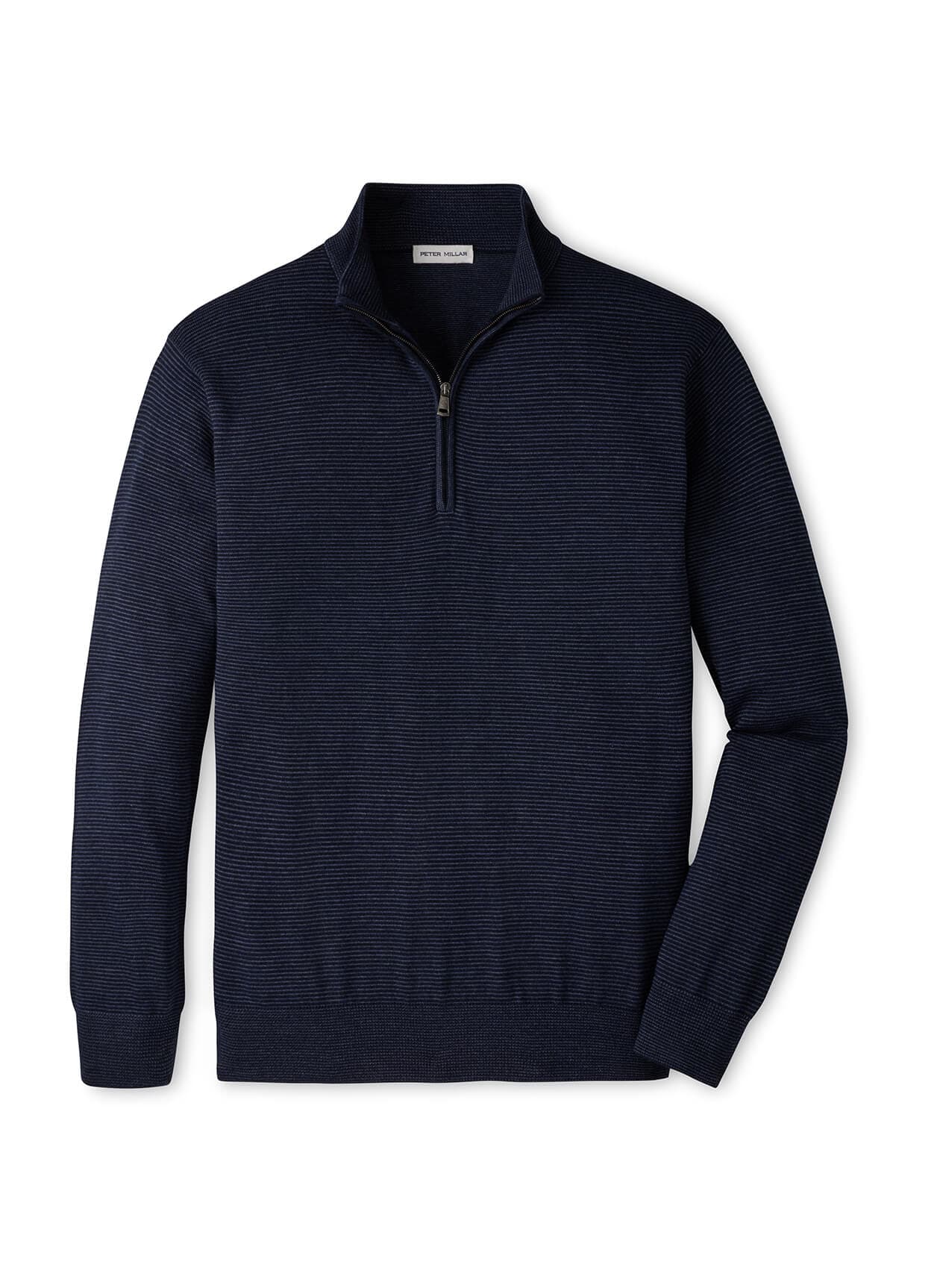 Peter Millar Men's Canton Stripe Quarter-Zip Sweater F26 - Navy 3XL