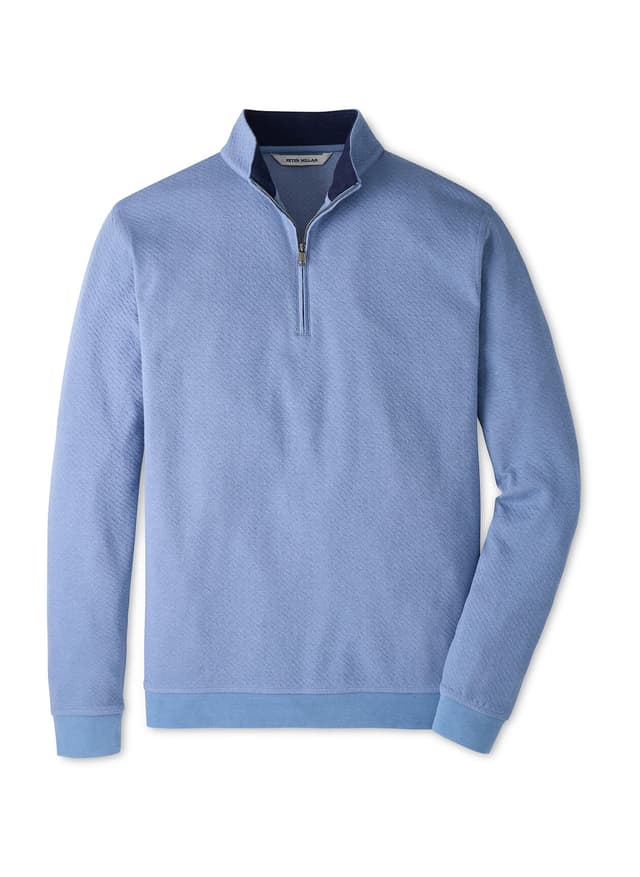 Peter Millar Men's Ridgeline Knit Quarter-Zip - Cyan 3XL