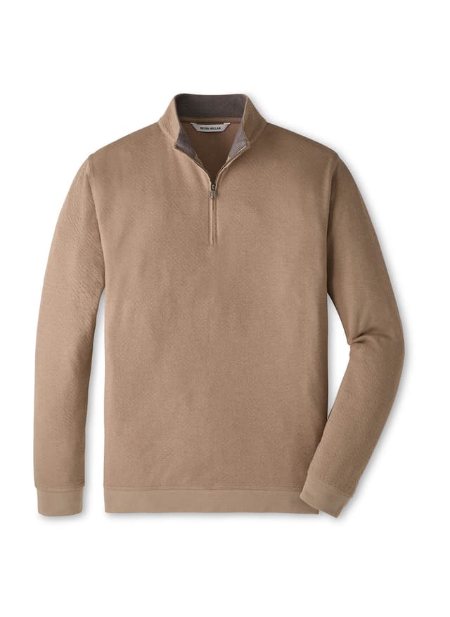 Peter Millar Men's Ridgeline Knit Quarter-Zip - Brown 3XL