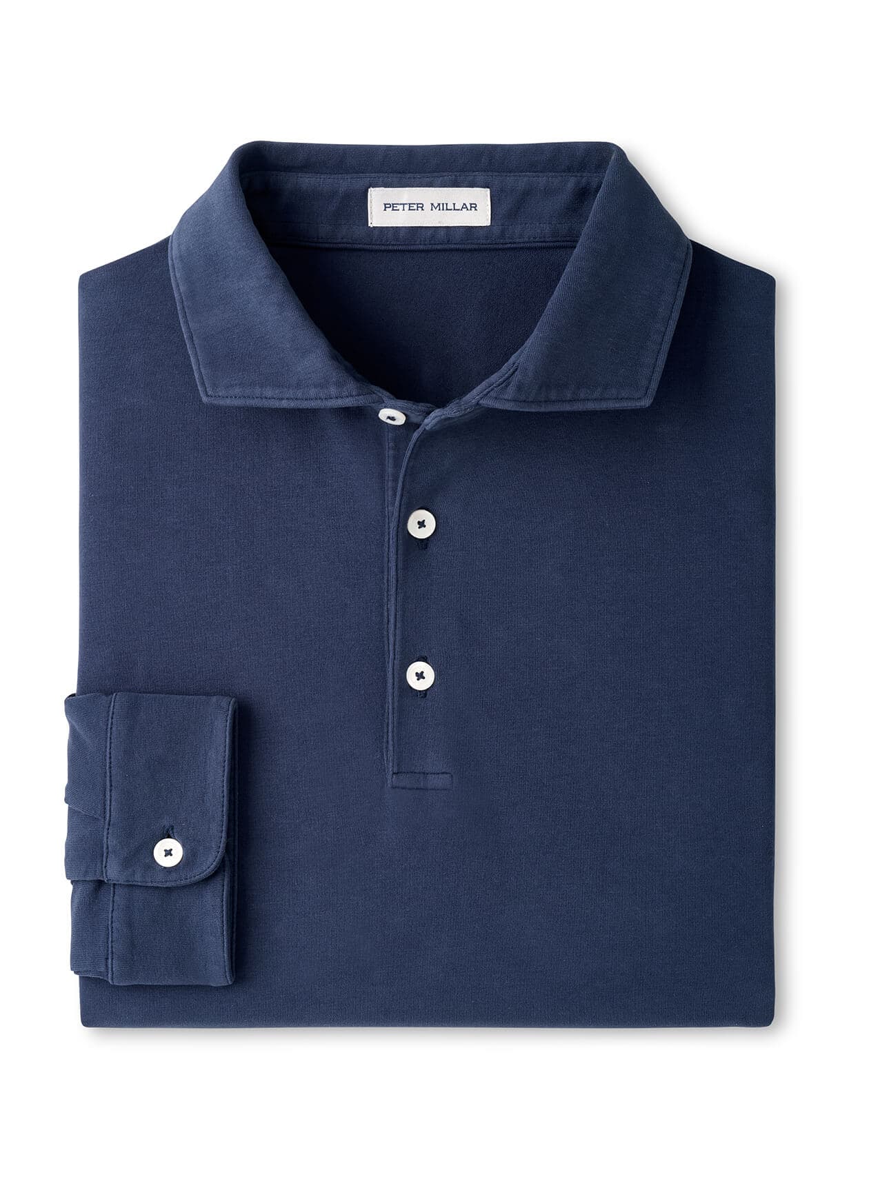 Peter Millar Men's Crown Flex Cotton Long-Sleeve Polo - Navy 3XL