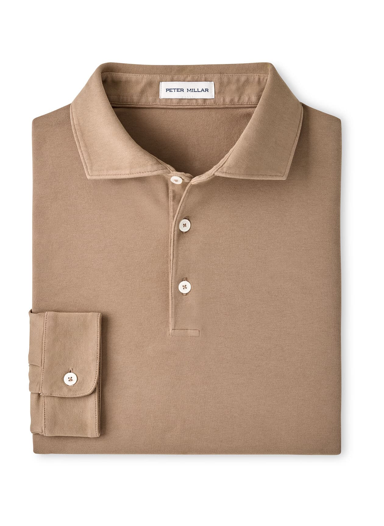 Peter Millar Men's Crown Flex Cotton Long-Sleeve Polo - Brown 3XL