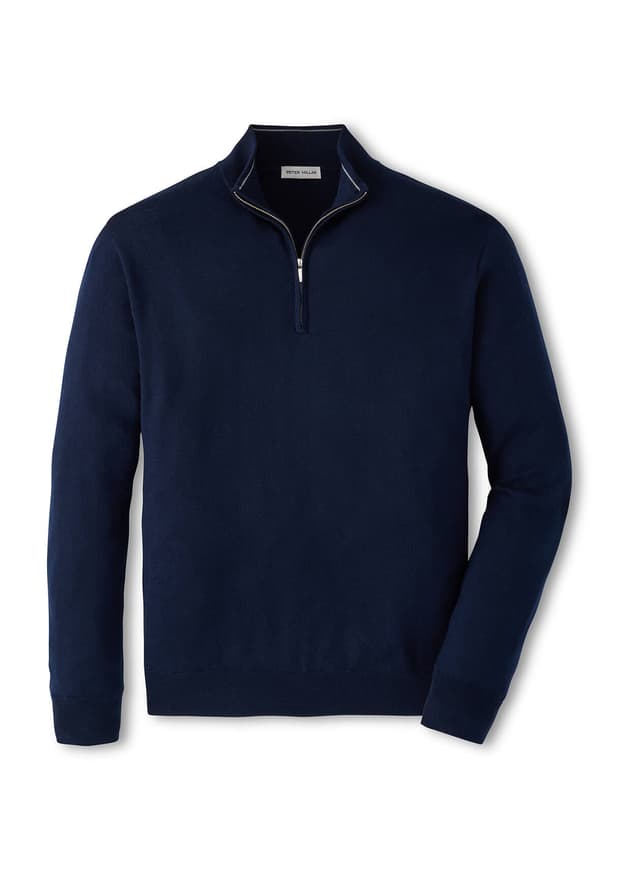 Peter Millar Men's Autumn Crest Quarter-Zip FA26 - Navy 3XL