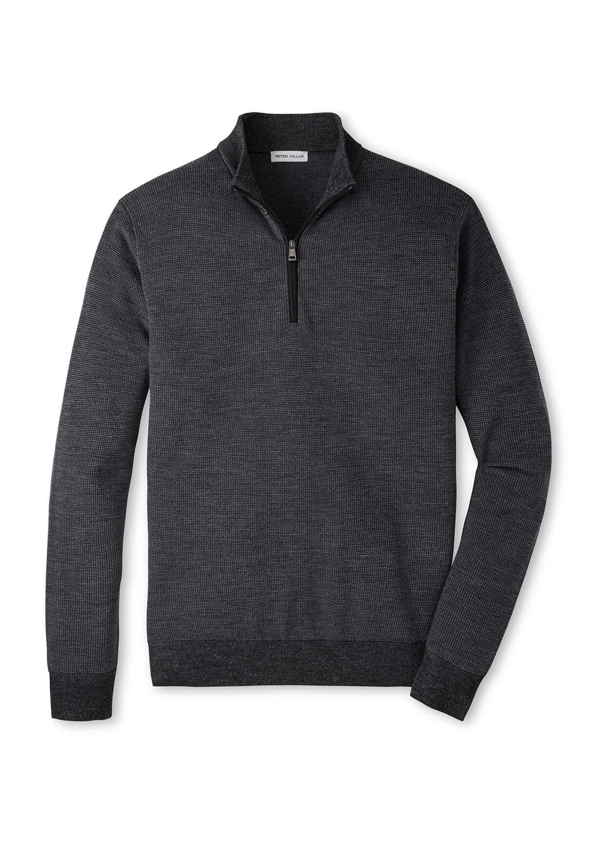 Peter Millar Men's Blair Birdseye Quarter-Zip Sweater - Dark Grey 3XL