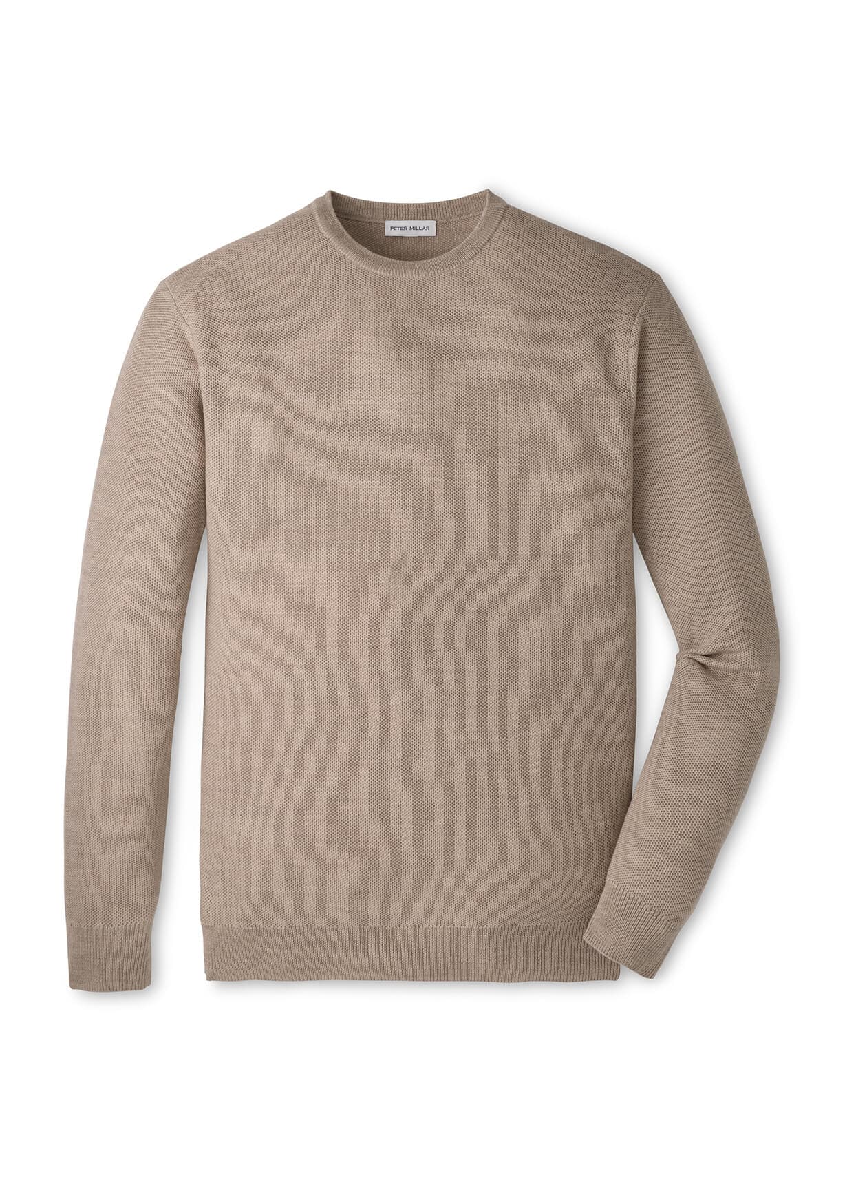 Peter Millar Men's Autumn Crest Honeycomb Crewneck Sweater F26 - Stone (STO) 3XL