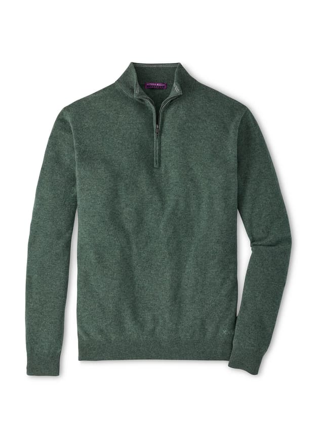 Peter Millar Men's Crown Anniversary Cashmere Quarter-Zip Sweater - Ivy 3XL