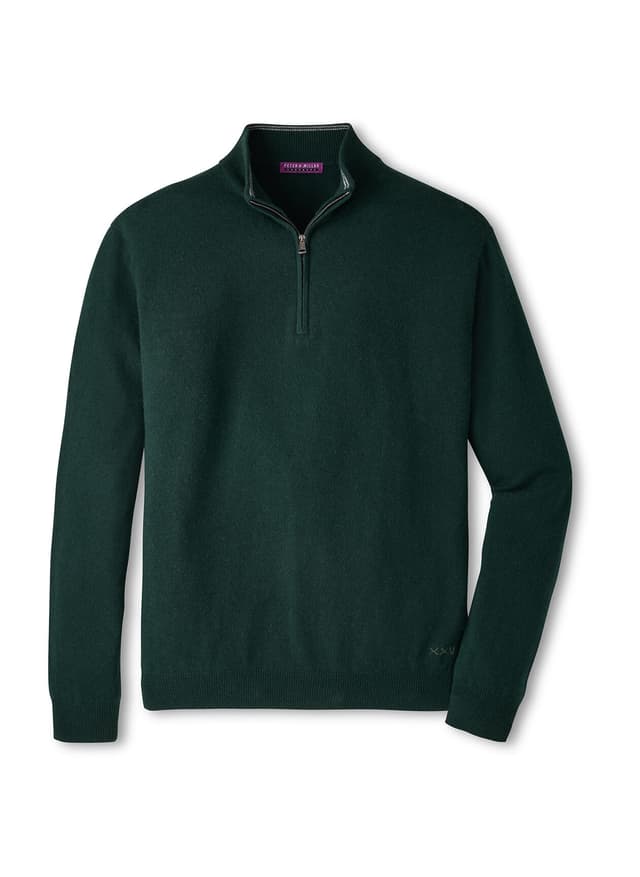 Peter Millar Men's Crown Anniversary Cashmere Quarter-Zip Sweater - Pine Brook 3XL