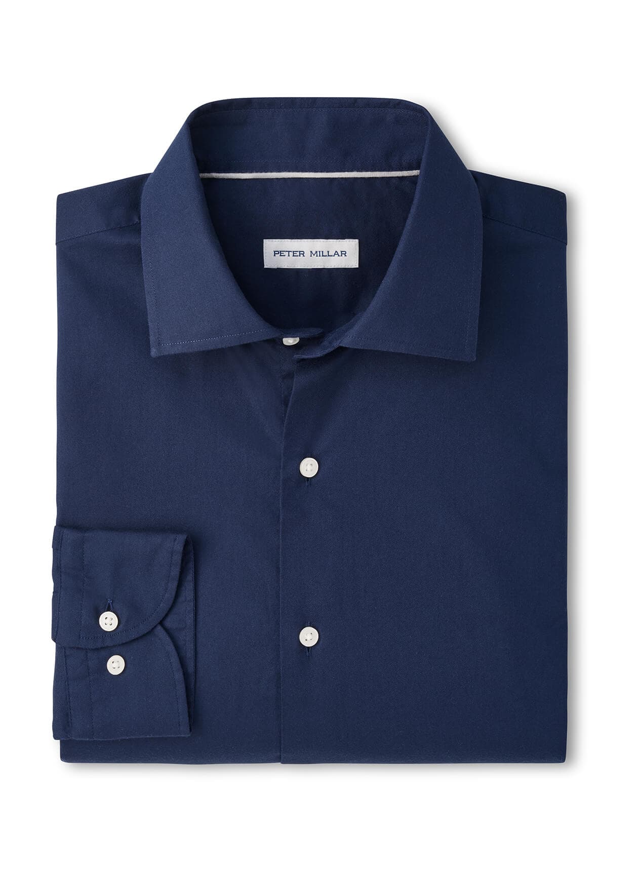 Peter Millar Men's Cool Twill Cotton Modal Sport Shirt - Navy 3XL