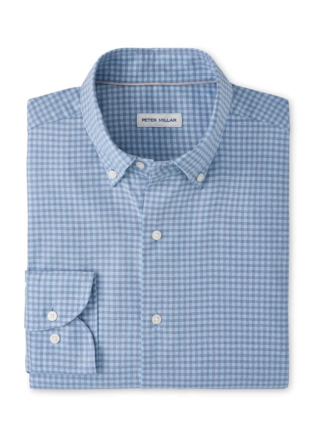 Peter Millar Men's Liam Crown Soft Twill Sport Shirt - Blue 3XL