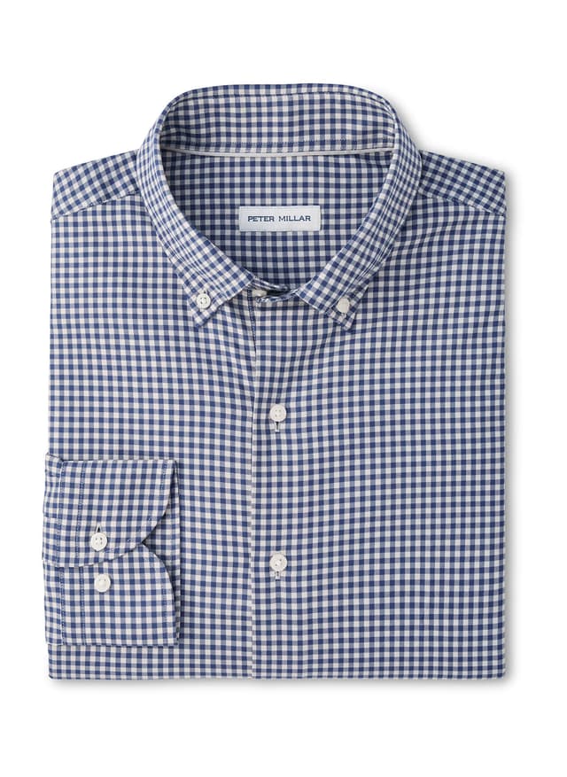 Peter Millar Men's Liam Crown Soft Twill Sport Shirt - Navy 3XL