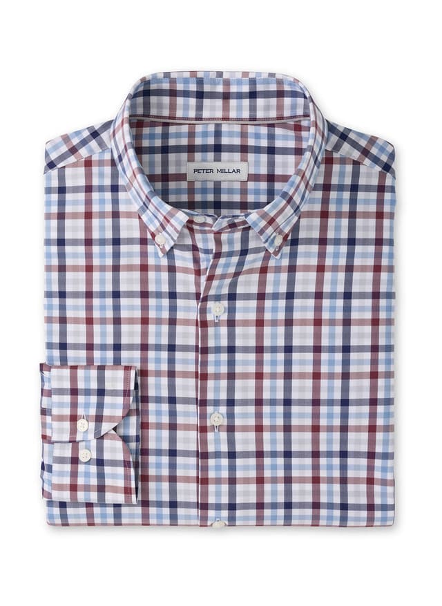 Peter Millar Men's Elliot Crown Lite Cotton-Stretch Sport Shirt - Lakeside 3XL