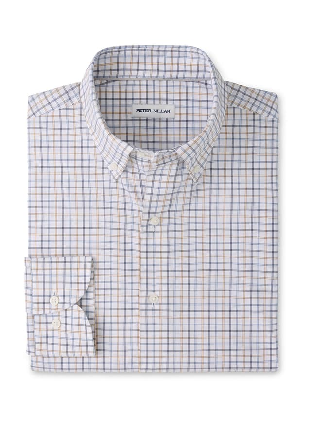 Peter Millar Men's Bruce Crown Lite Cotton-Stretch Sport Shirt - Navy 3XL
