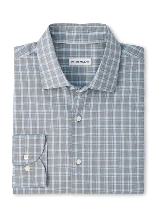 Peter Millar Men's Lincoln Crown Lite Cotton-Stretch Sport Shirt - Green 3XL