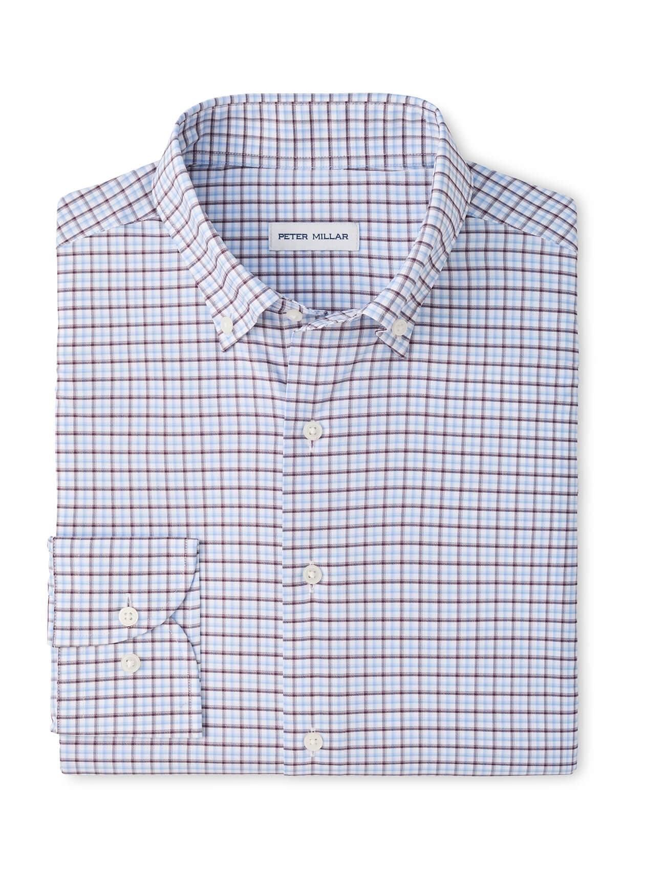 Peter Millar Men's Axel Performance Twill Sport Shirt - Cyan 3XL