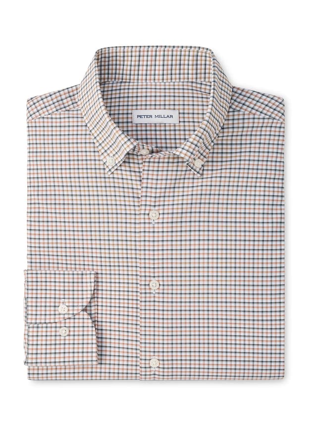 Peter Millar Men's Axel Performance Twill Sport Shirt - Green 3XL
