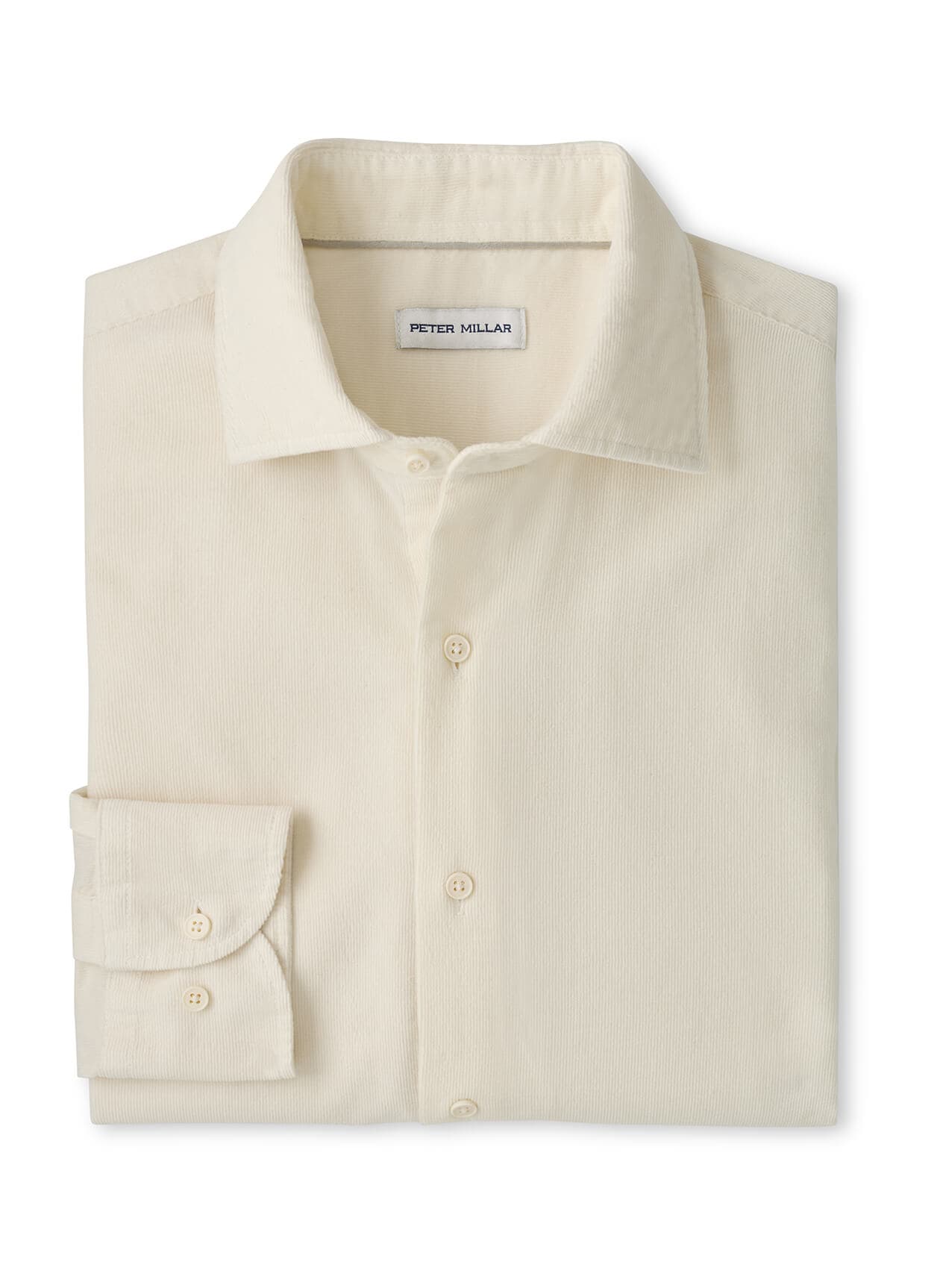 Peter Millar Men's Aspen Cotton Cashmere Corduroy Sport Shirt F26 - White 3XL