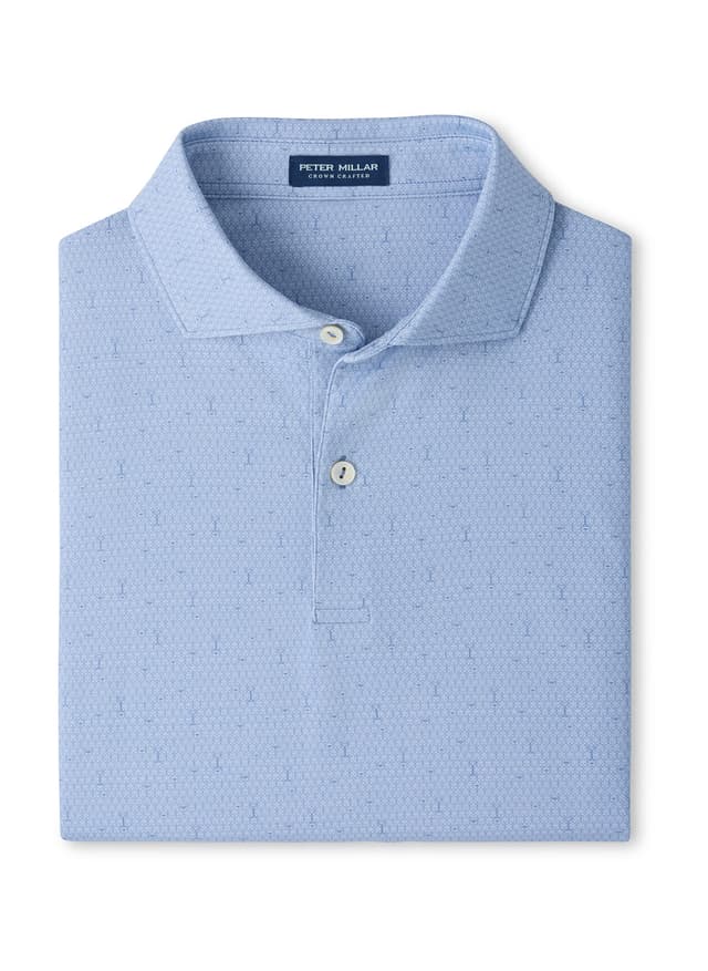 Peter Millar Men's Fifty-Fifty Performance Jersey Polo - Cyan 3XL