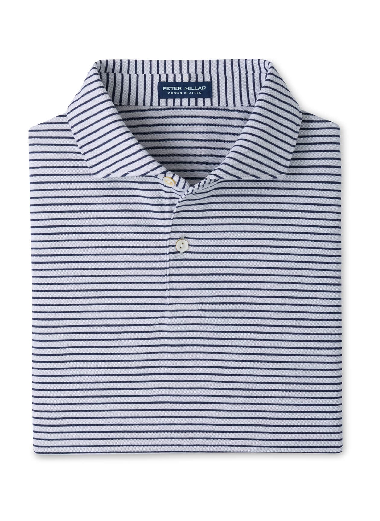Peter Millar Men's Albatross Stripe Cotton-Blend Pique Polo - F26 - Gale Grey (GALE) 3XL