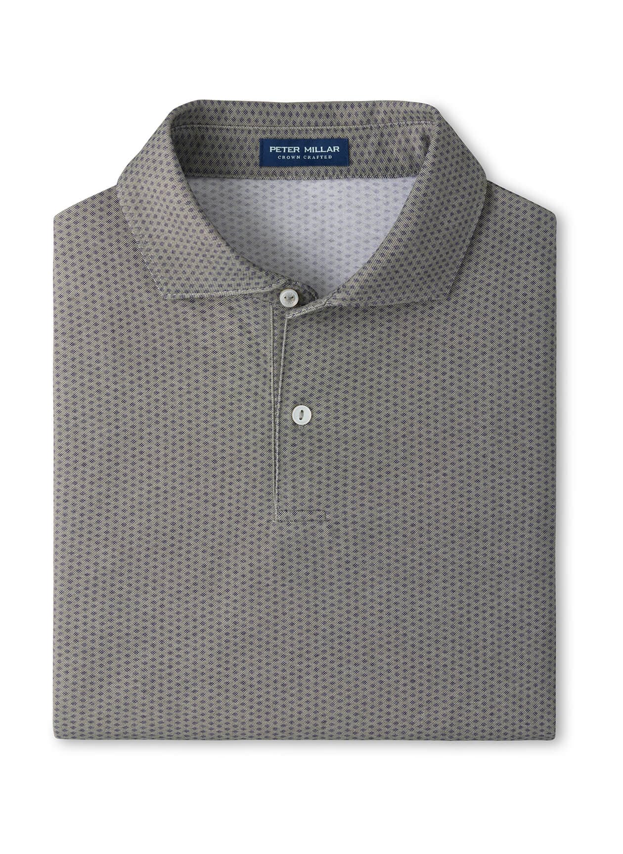 Peter Millar Men's Albatross Diamond Cotton-Blend Pique Polo - F26 - Green 3XL