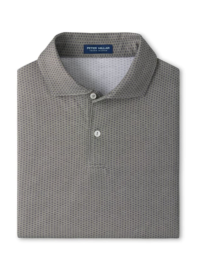 Peter Millar Men's Albatross Diamond Cotton-Blend Pique Polo - F26 - Green 3XL