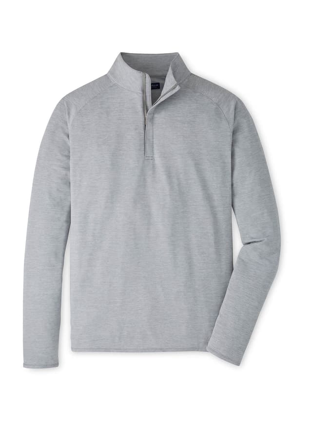 Peter Millar Men's Stealth Stripe Performance Quarter-Zip - F26 - Light Grey 3XL