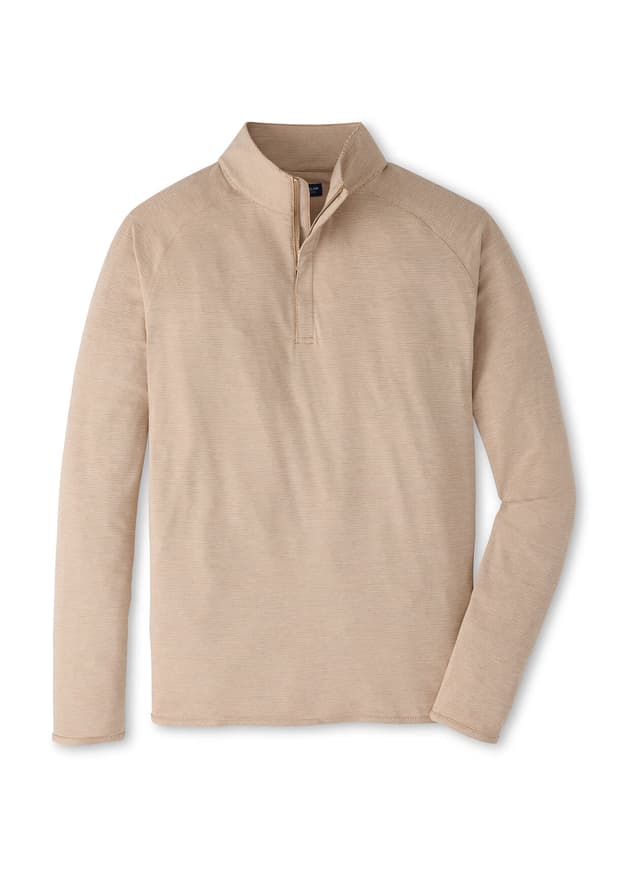 Peter Millar Men's Stealth Stripe Performance Quarter-Zip - F26 - Brown 3XL