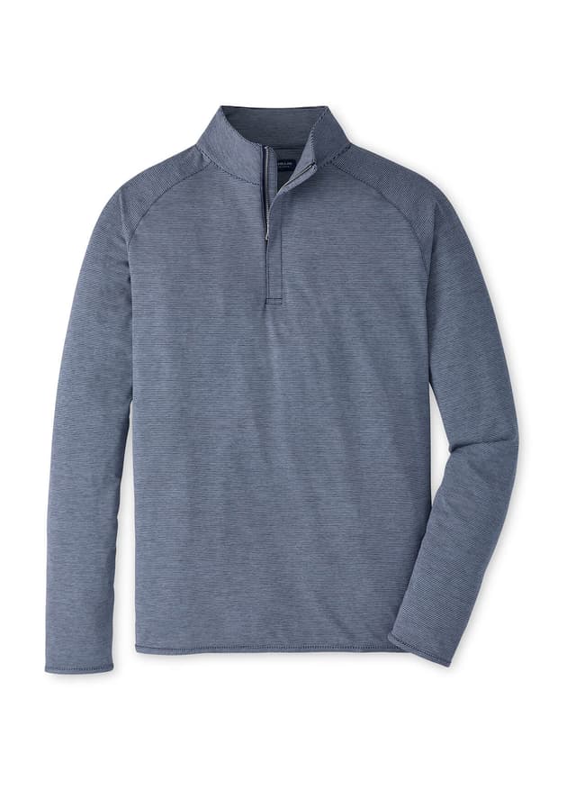 Peter Millar Men's Stealth Stripe Performance Quarter-Zip - F26 - Navy 3XL