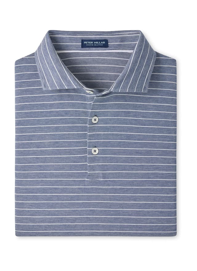 Peter Millar Men's Excursionist Flex Striped Short-Sleeve Polo - Navy 3XL