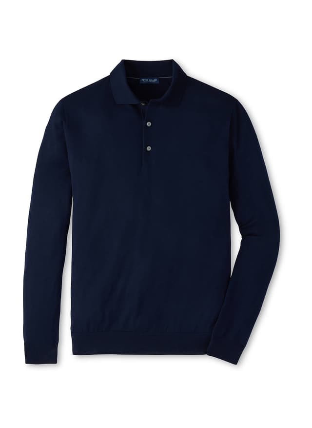 Peter Millar Men's Dorset Sweater Polo F26 - Navy 3XL