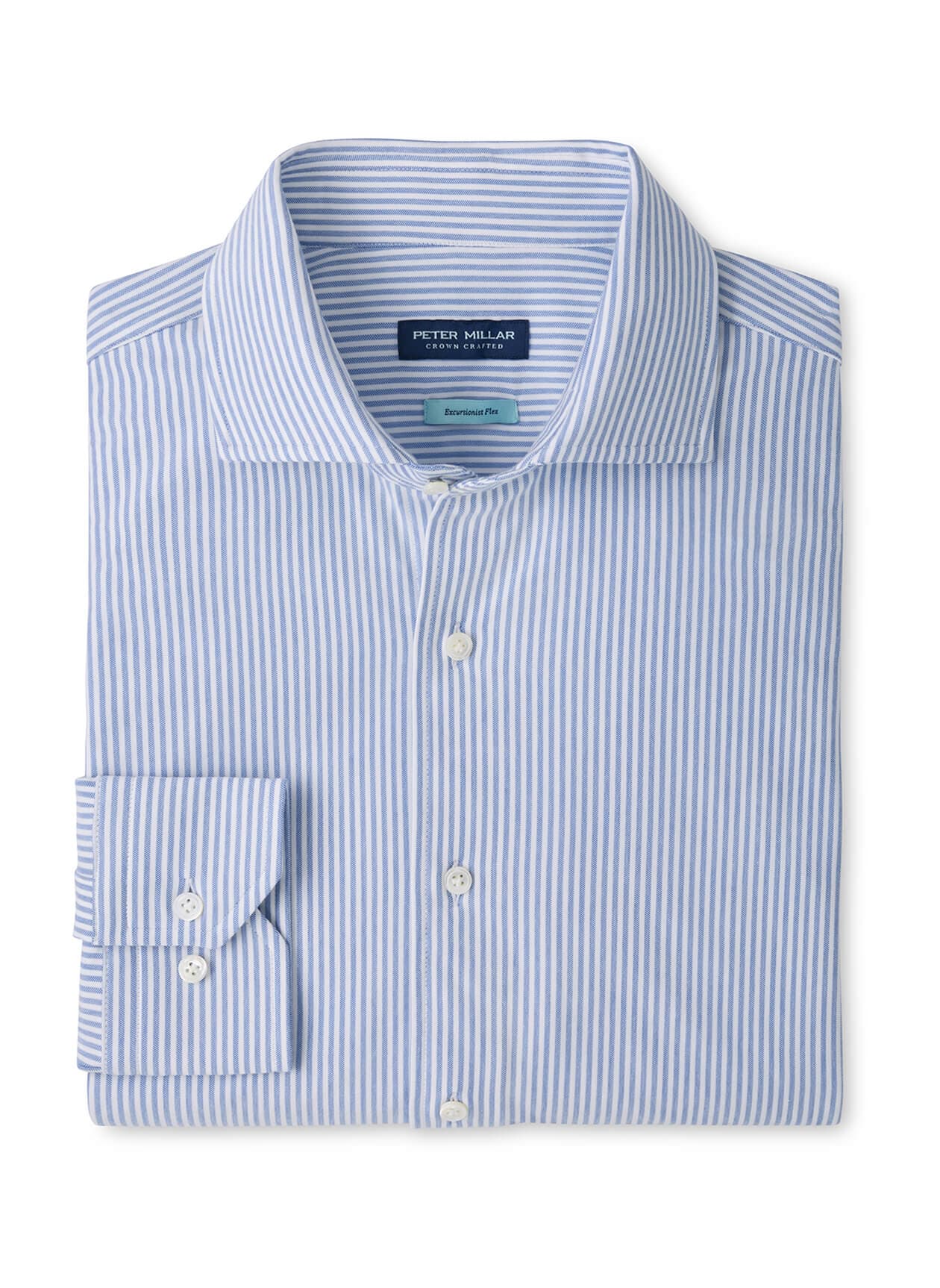 Peter Millar Men's Excursionist Flex Stripe Sport Shirt F26 - Windy Blue (WDYBL) 3XL