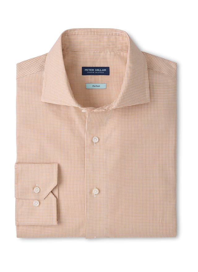 Peter Millar Men's Winston Cotton Sport Shirt - Orange 3XL
