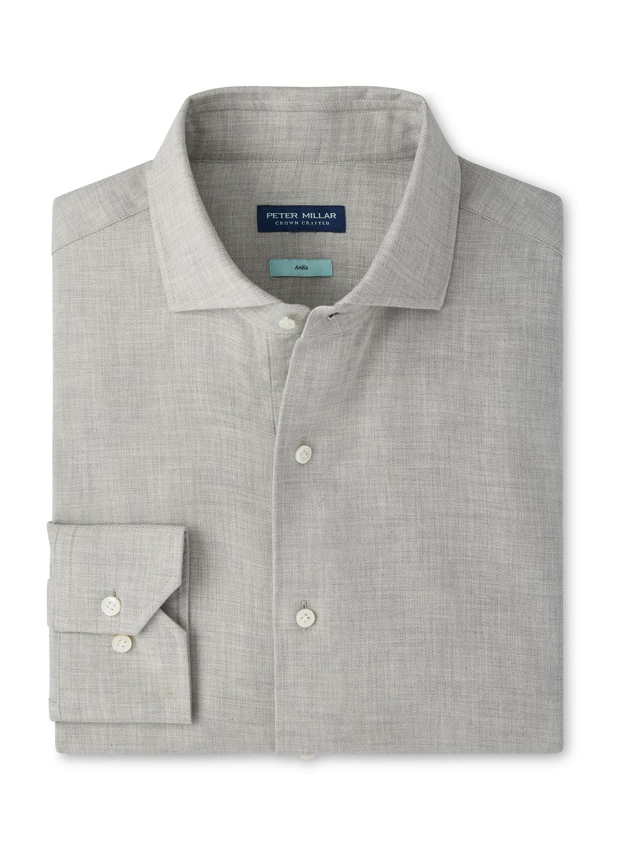 Peter Millar Men's Amble Solid Sport Shirt F26 - Dark Grey 3XL