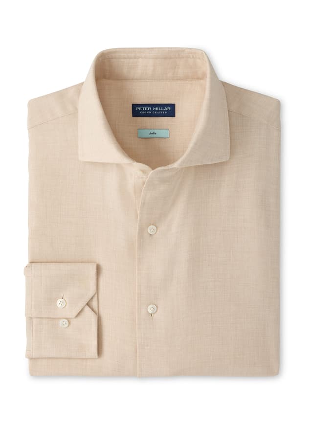 Peter Millar Men's Amble Solid Sport Shirt F26 - Brown 3XL