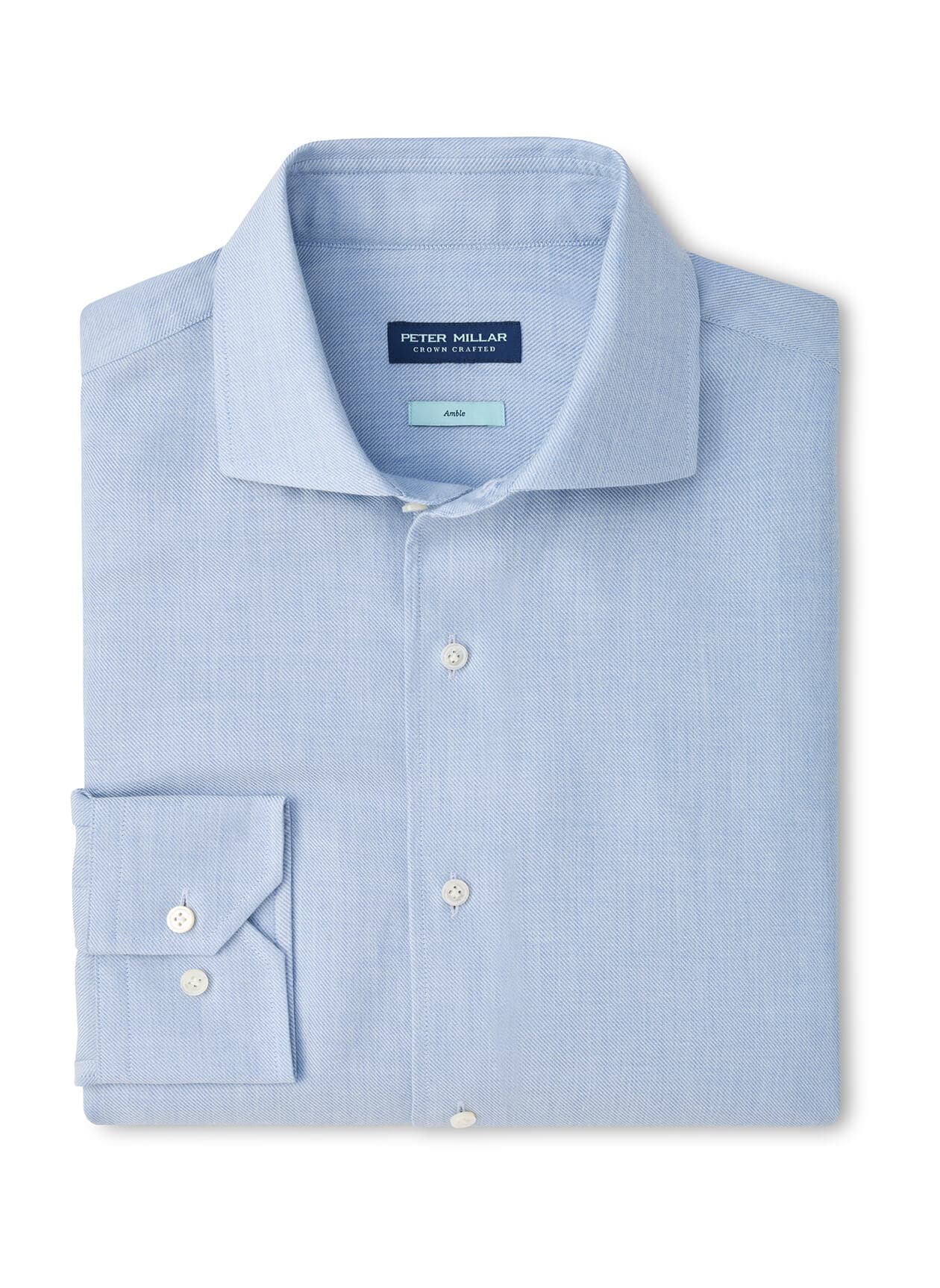 Peter Millar Men's Amble Solid Sport Shirt F26 - Cyan 3XL