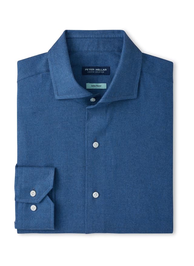 Peter Millar Men's Brixen Italian Flannel Sport Shirt F26 - Navy 3XL