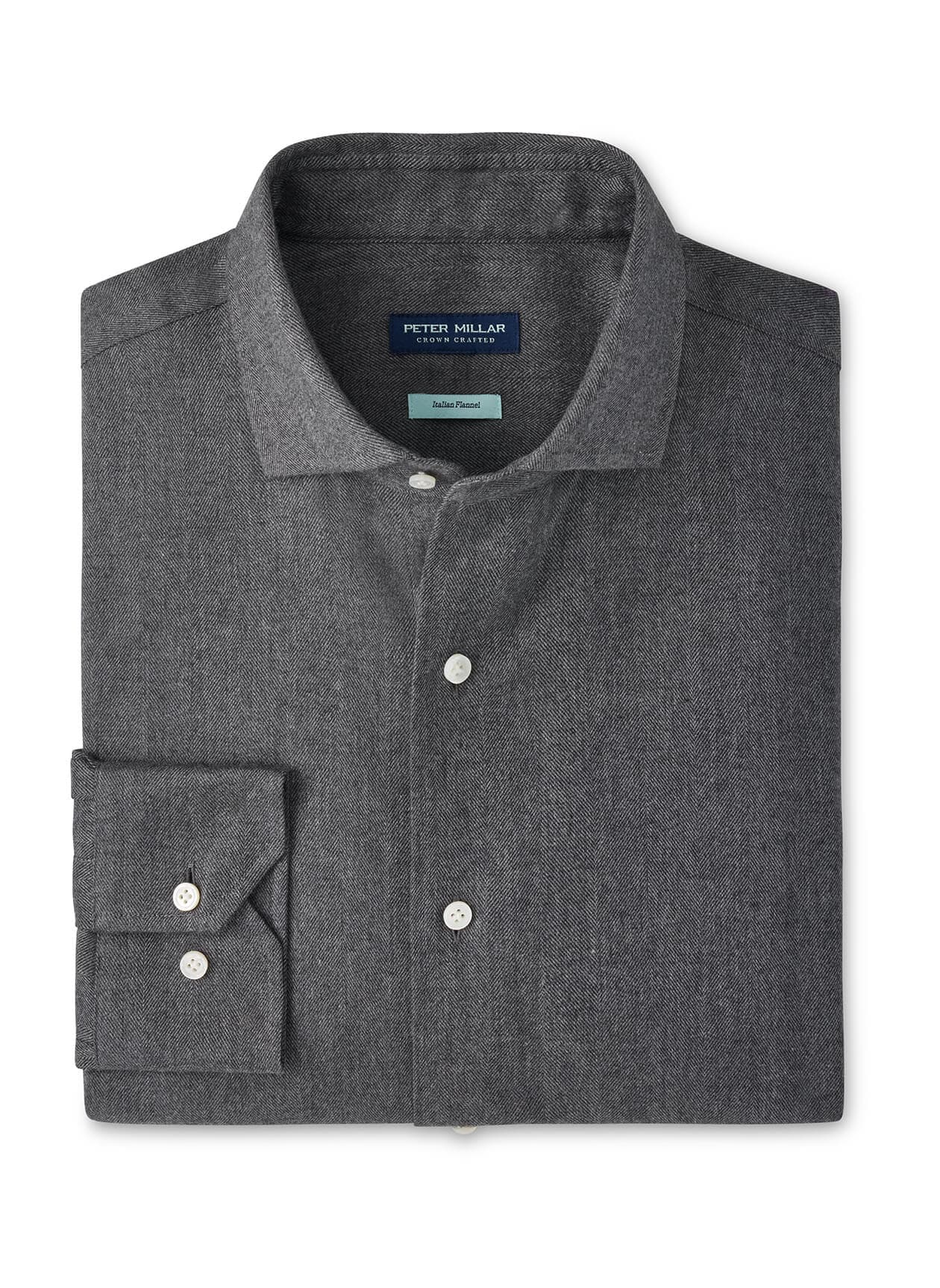 Peter Millar Men's Brixen Italian Flannel Sport Shirt F26 - Black 3XL