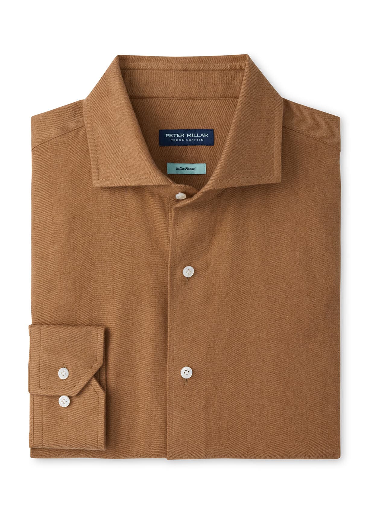 Peter Millar Men's Brixen Italian Flannel Sport Shirt F26 - Light Mocha 3XL