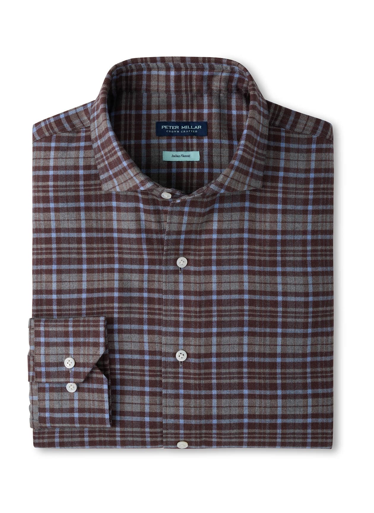 Peter Millar Men's Cuneo Italian Flannel Sport Shirt - Dark Grey 3XL