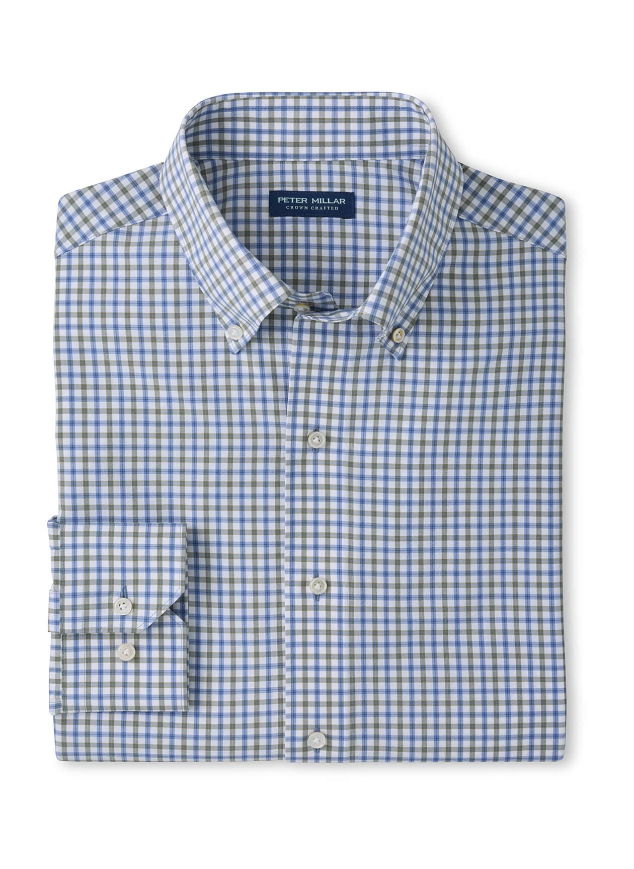 Peter Millar Men's Clarence Performance Poplin Sport Shirt - Windy Blue (WDYBL) 3XL