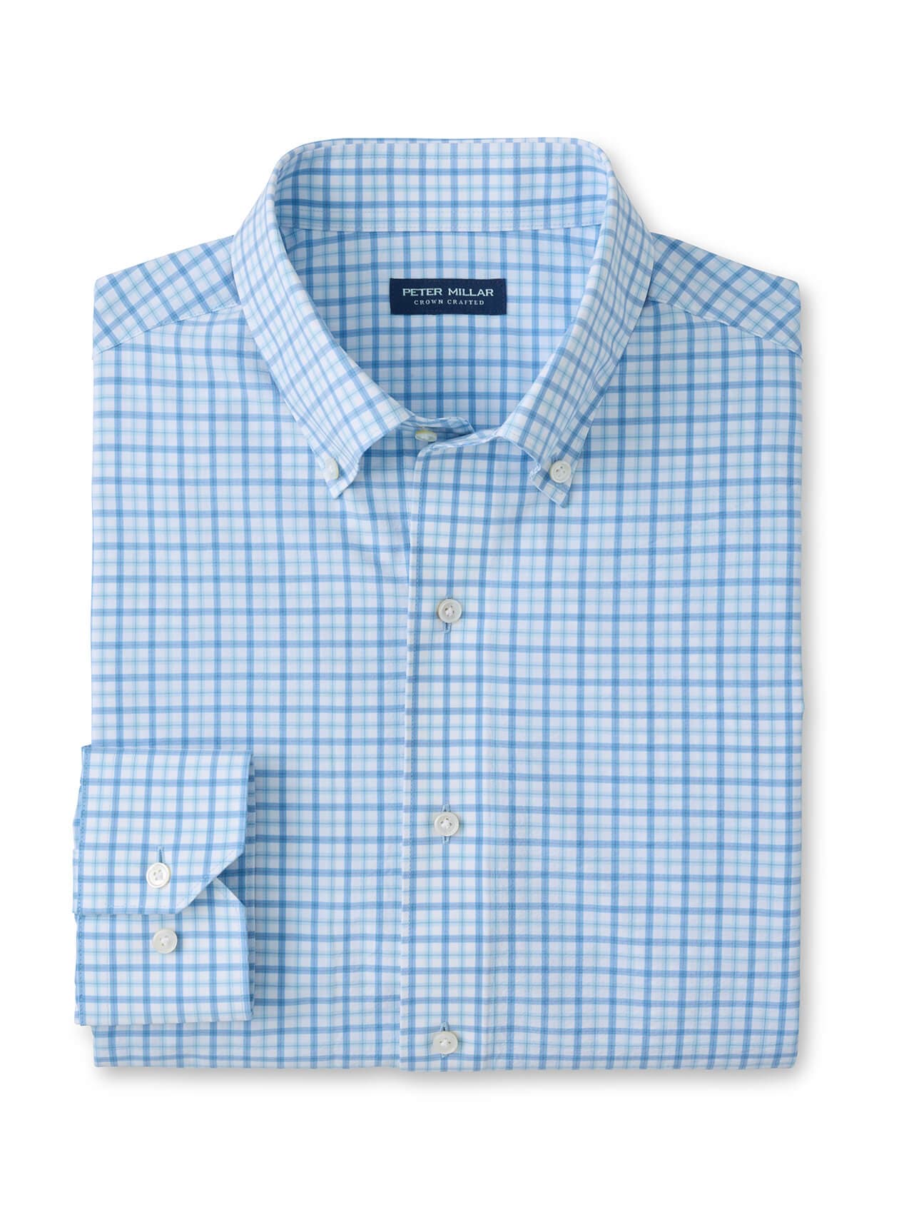 Peter Millar Men's Clarence Performance Poplin Sport Shirt - Whitehaven Blue 3XL