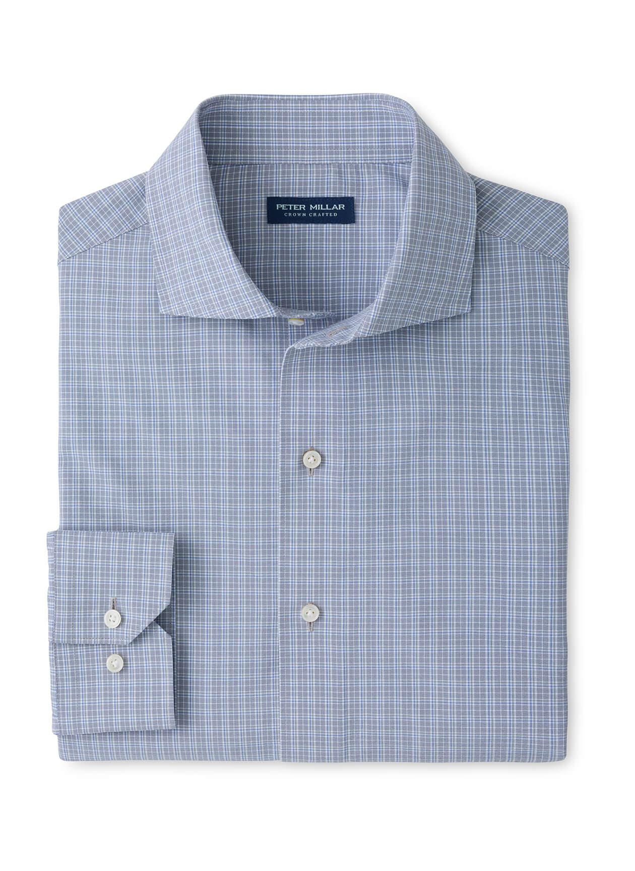 Peter Millar Men's Herb Performance Poplin Sport Shirt - Navy 3XL